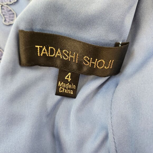 Tadashi Shoji Embroidered Lace Special Occasion Dress Size 4 - Picture 3 of 6